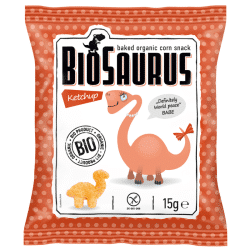 BioSaurus Baked Organic Corn Snack With Ketchup 15gm