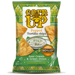 Corn Up Popped Tortilla Chips SOUR CREAM and GREEN ONION 60 gm