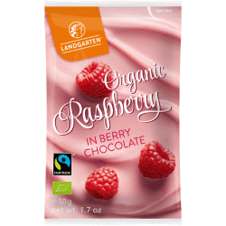 Landgarten Organic Raspberries In Berry Chocolate 50gm