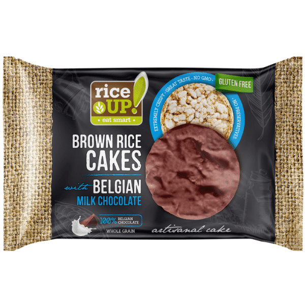 Rice Up Brown Rice Cakes With Belgian Milk Chocolate 30gm