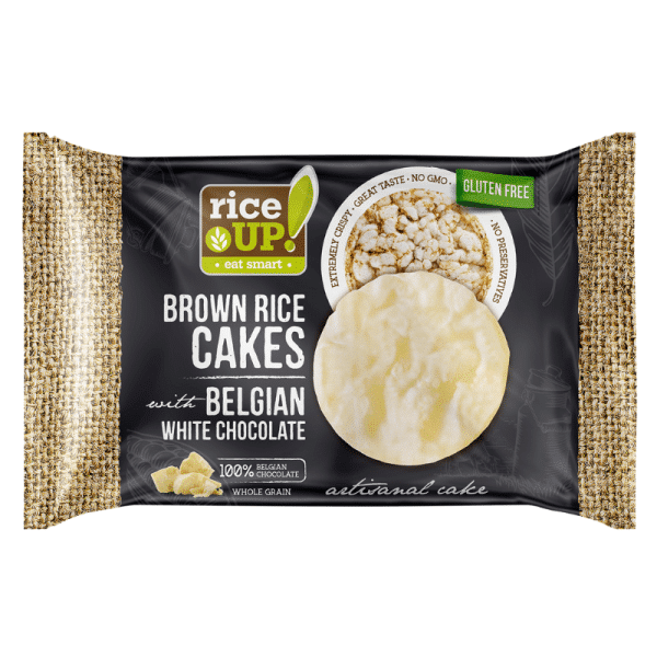 Rice Up Brown Rice Cakes With Belgian White Chocolate 30gm