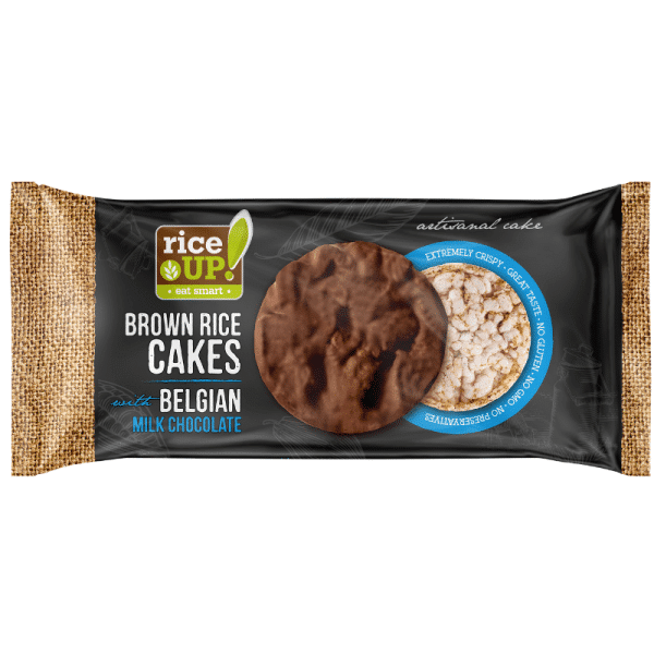 Rice Up Brown Rice Cakes With Milk Chocolate 90gm