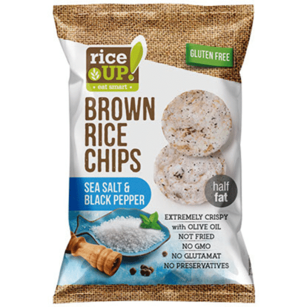 Rice Up Brown Rice Chips With Sea Salt & Black Pepper 25gm