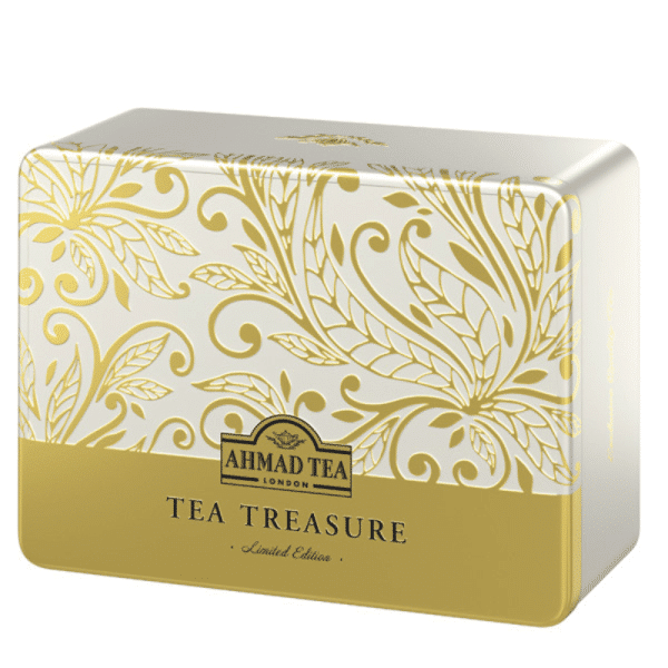 Ahmad Tea – Tea Treasure Caddy with 6 flavors of Black & Green Teas – 60 Teabag Sachets