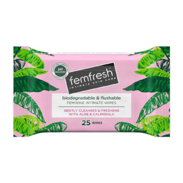 Femfresh Biodegradable & Flushable Feminine Intimate 25 Wipes