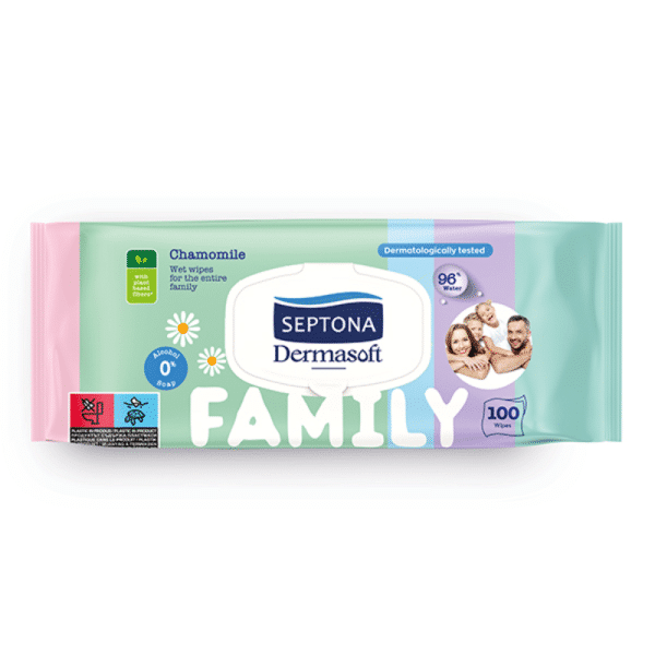 Septona Dermasoft Chamomile Wet Wipes For The Entire Family 100 Wipes